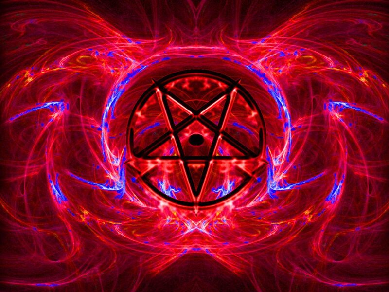 Red and blue pentagram fractal