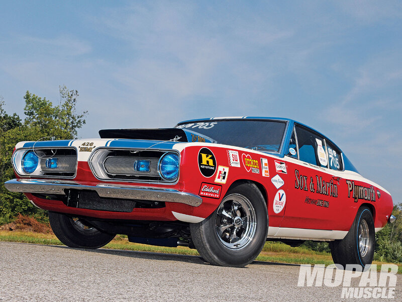 Red and blue race car