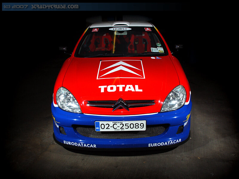 Red and Blue Race Car — Dramatic
