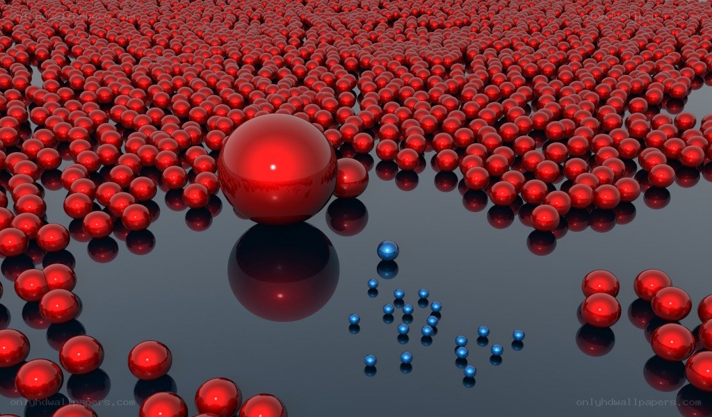 Red and Blue Spheres on a Surface