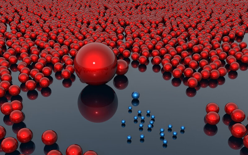 Red and Blue Spheres