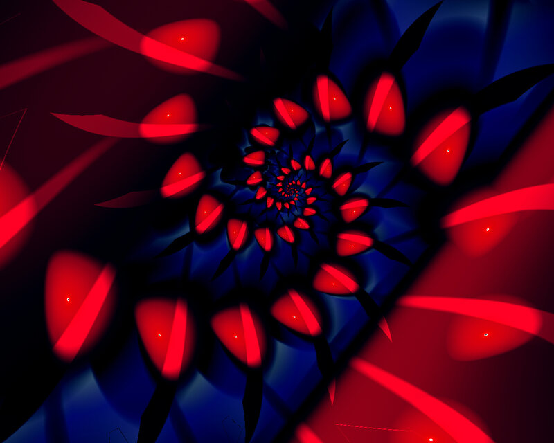 Red and blue spiral abstract
