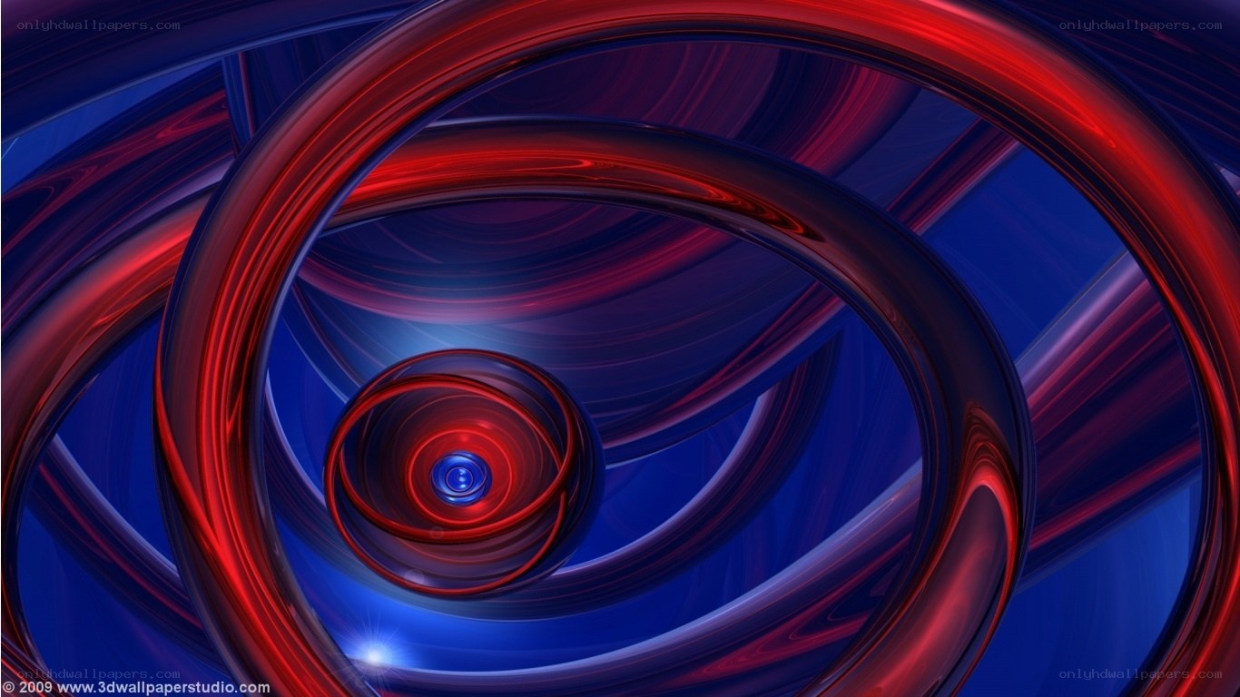 Red and blue spiral abstract