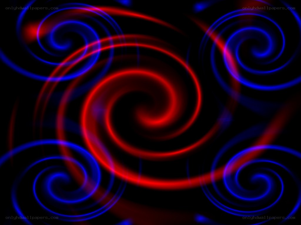 red and blue spiral lights