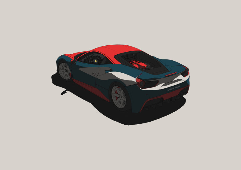 Red and Blue Sports Car — Neutral