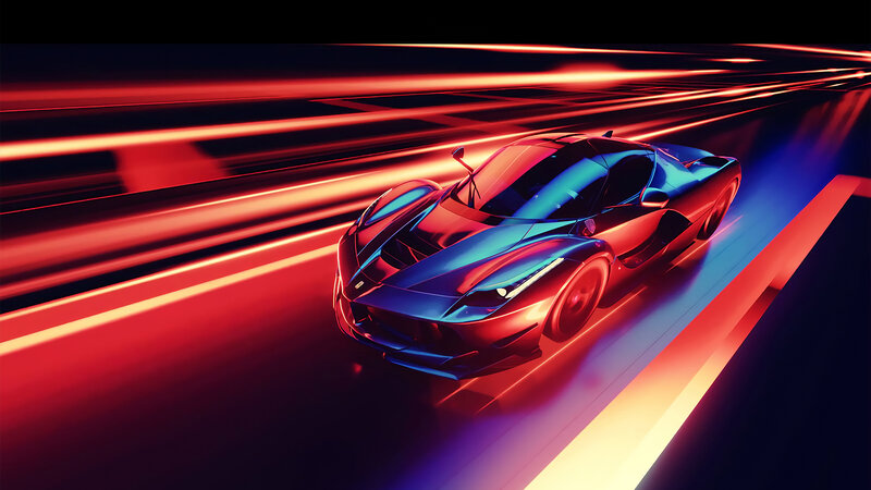 Red and Blue Sports Car