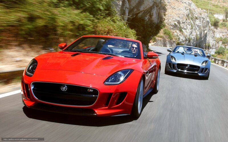 Red and blue sports cars on road