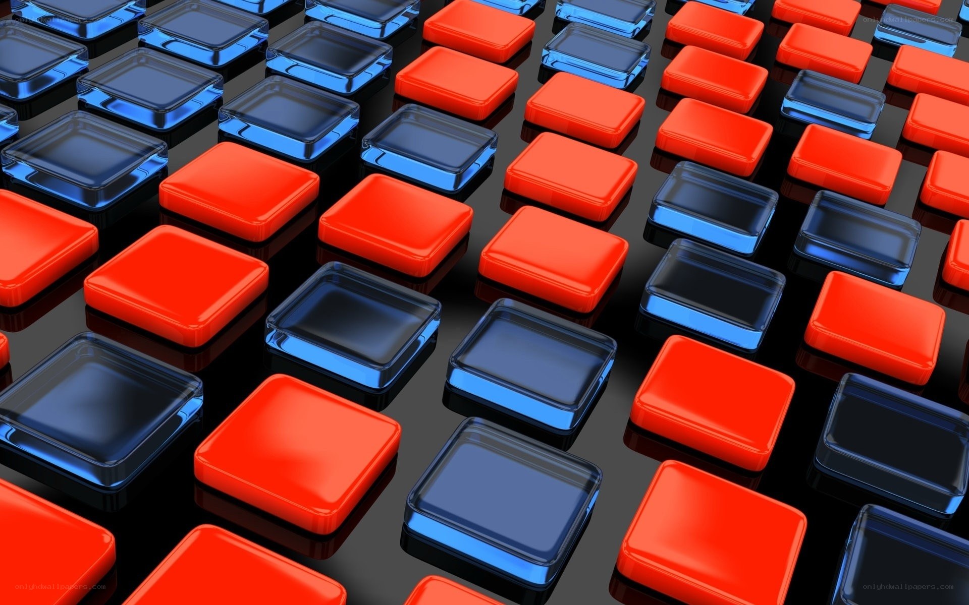 Red and blue square tiles