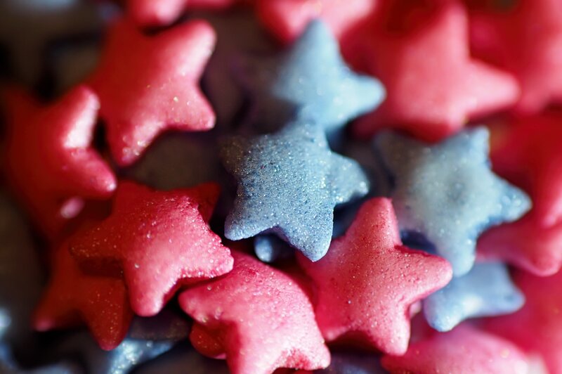 Red and Blue Star Candies