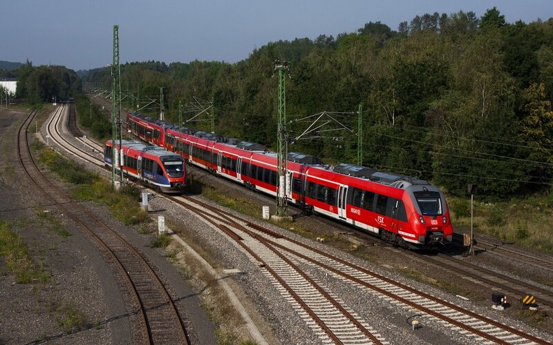 Red and Blue Trains