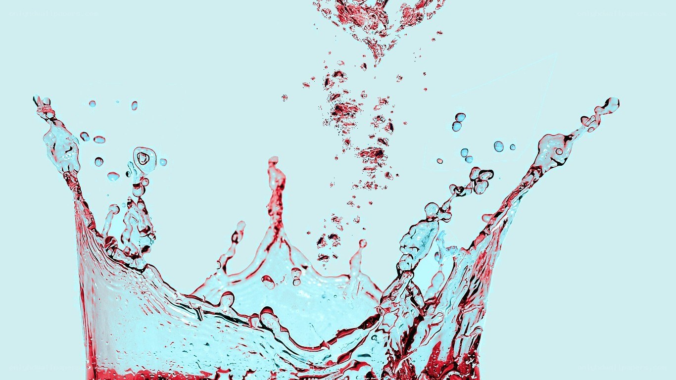 red and blue water splash