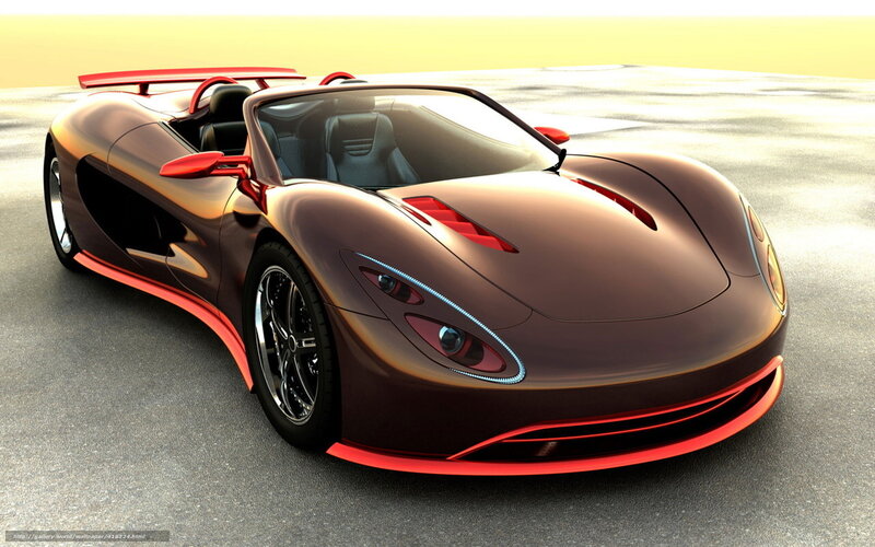Red and Brown Sports Car — Sleek, Sunset