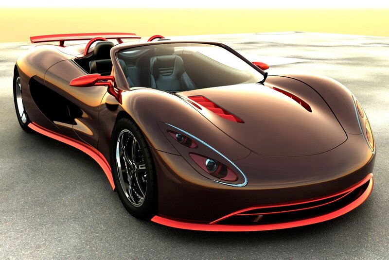 Red and Brown Sports Car