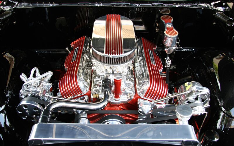 Red and Chrome Engine