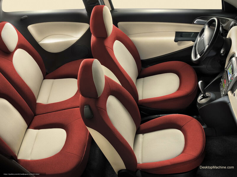 Red and cream car interior