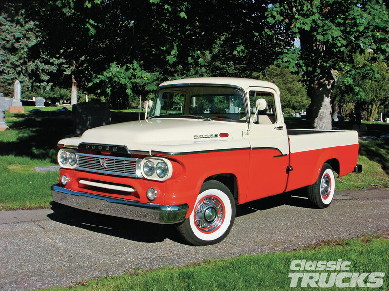 Red and Cream Pickup Truck