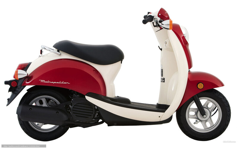 Red and cream scooter