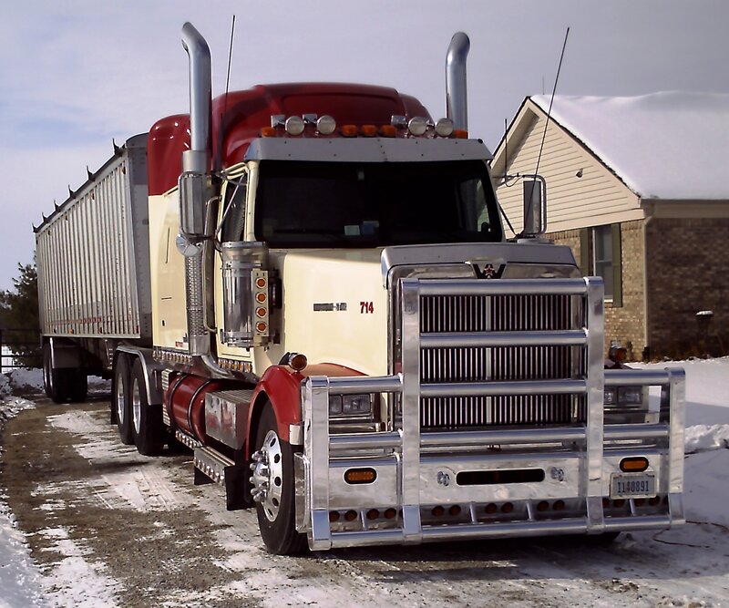 Red and Cream Semi-truck