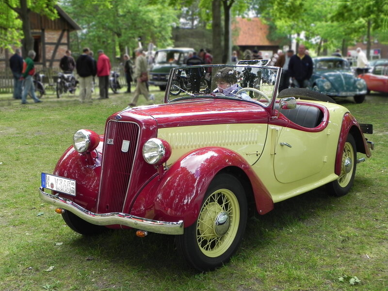 Red and Cream Vintage Car — Outdoor