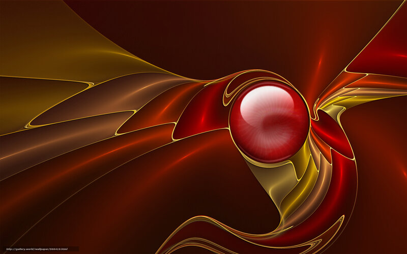 Red and Gold Abstract Form