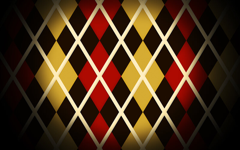red and gold argyle pattern