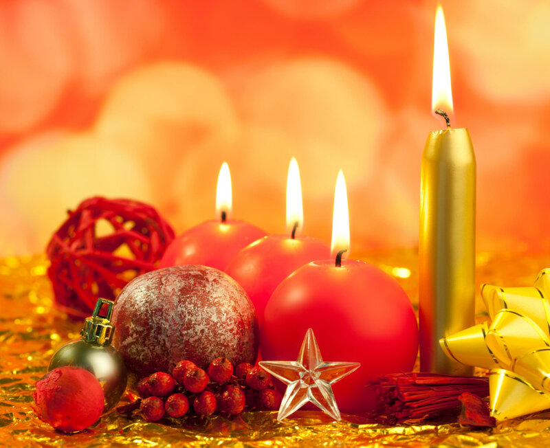 Red and Gold Candles — Festive