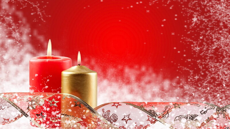 Red and Gold Candles — Festive, Winter