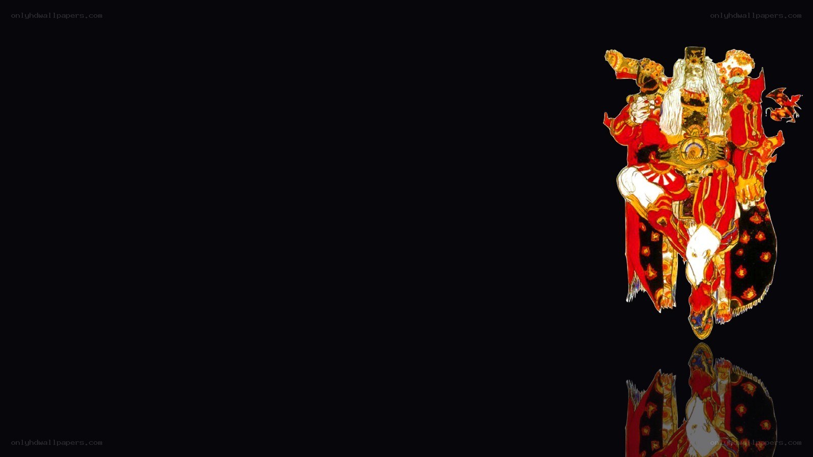 red and gold character illustration