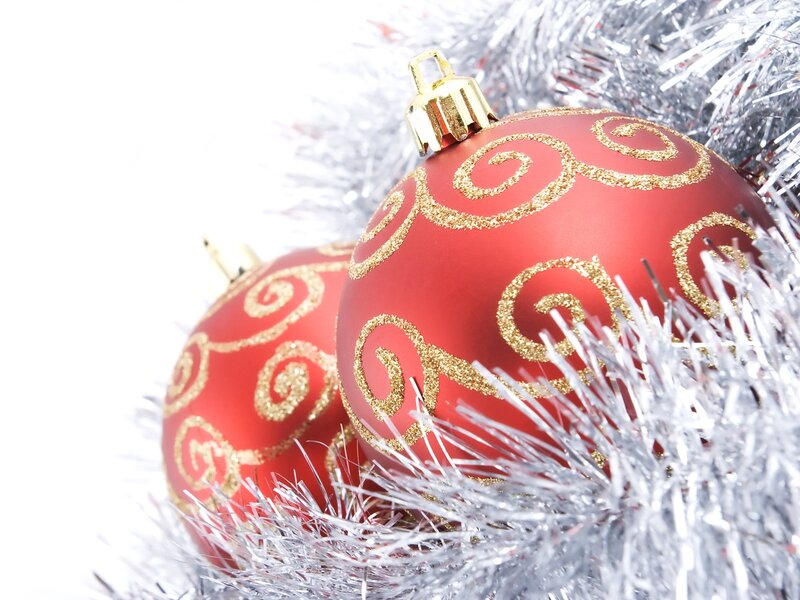 Red and gold Christmas ornaments