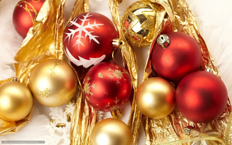 Red and gold Christmas ornaments
