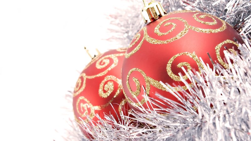 Red and gold Christmas ornaments