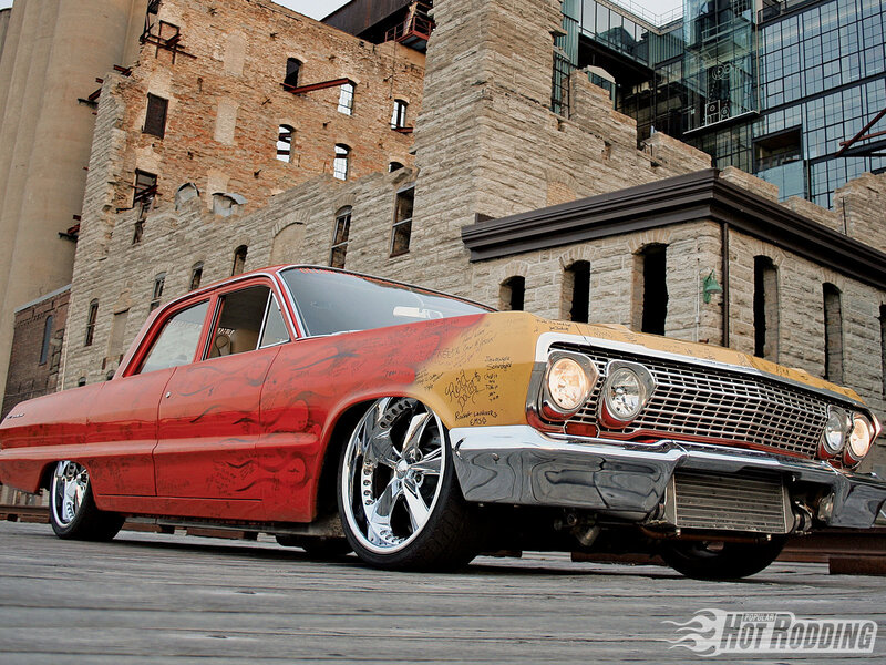 Red and gold classic car