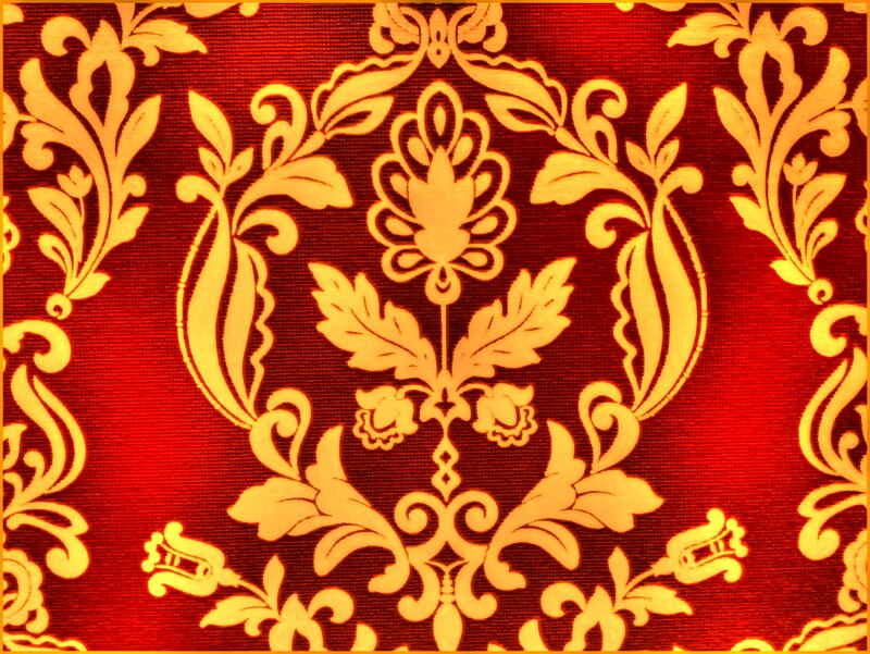 Red and Gold Damask Pattern