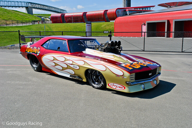Red and Gold Drag Car