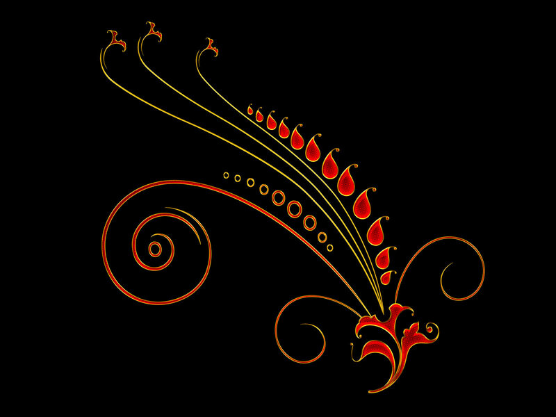 red and gold floral ornament