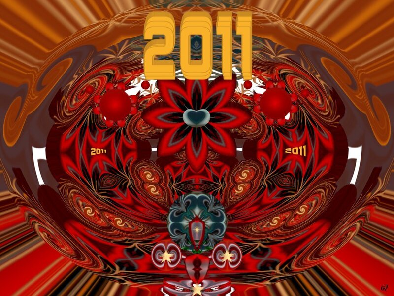 Red and Gold Fractal Design — Dramatic