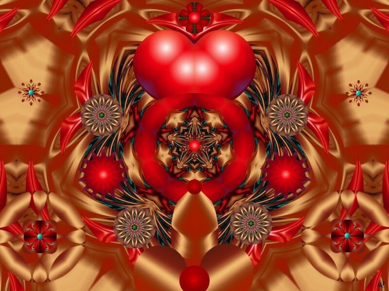 Red and gold fractal mandala