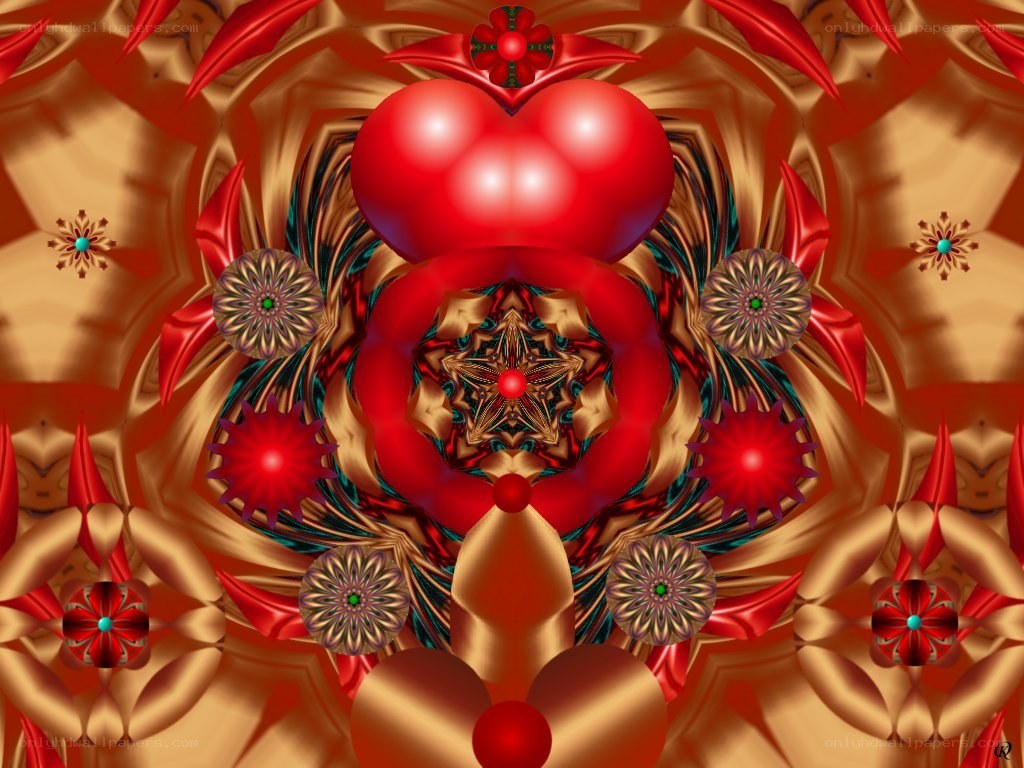 Red and gold fractal mandala