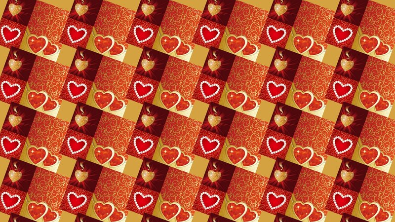 Red and Gold Heart Pattern