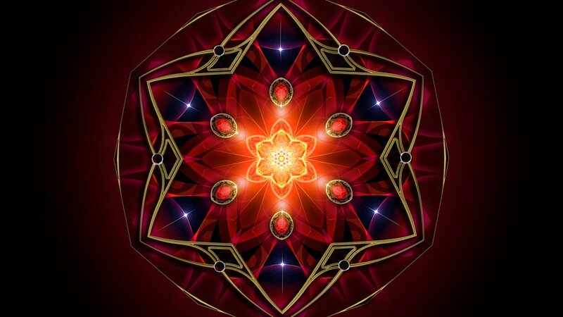 Red and Gold Mandala — Dramatic