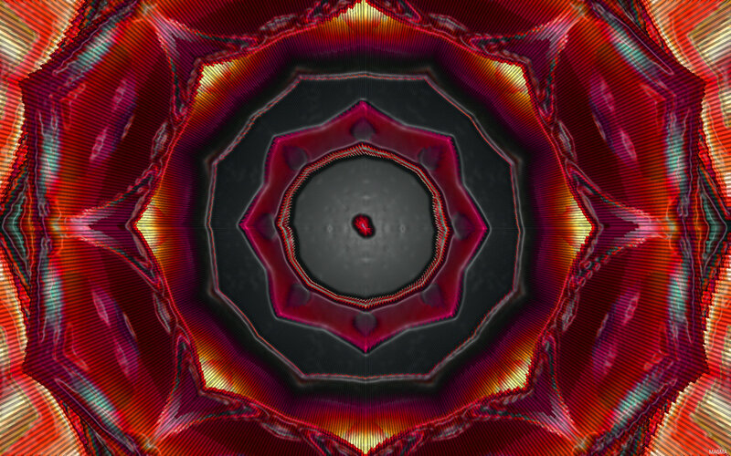 Red and gold mandala pattern