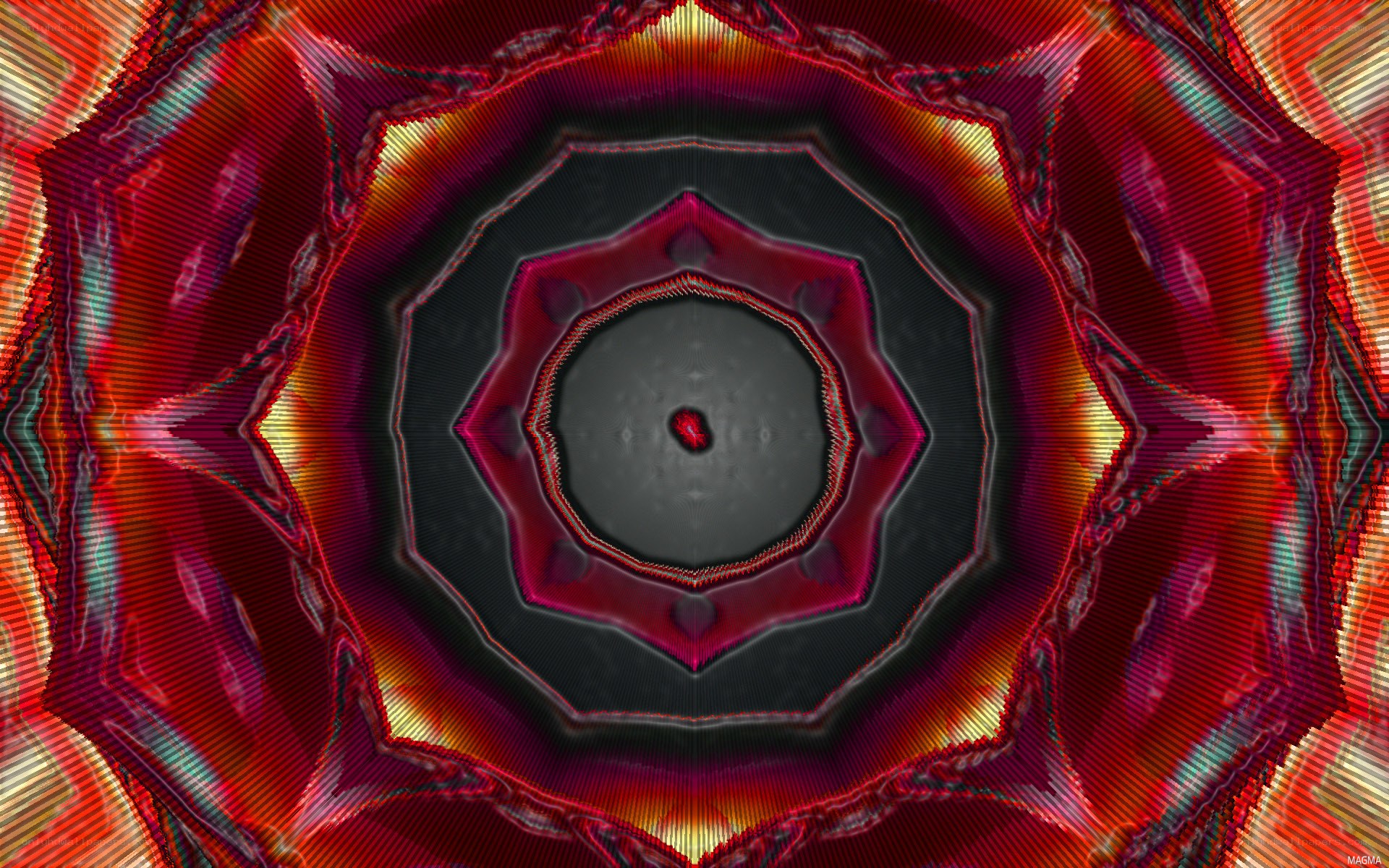 Red and gold mandala pattern