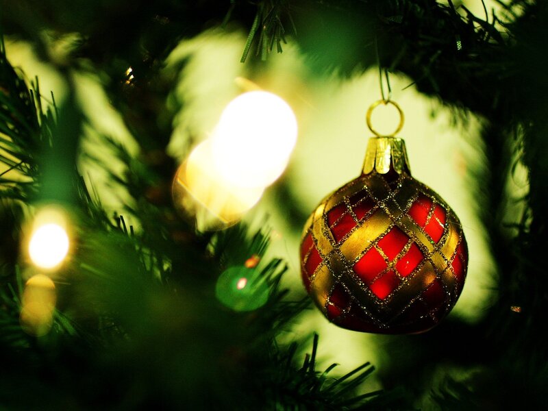 Red and Gold Ornament — Green