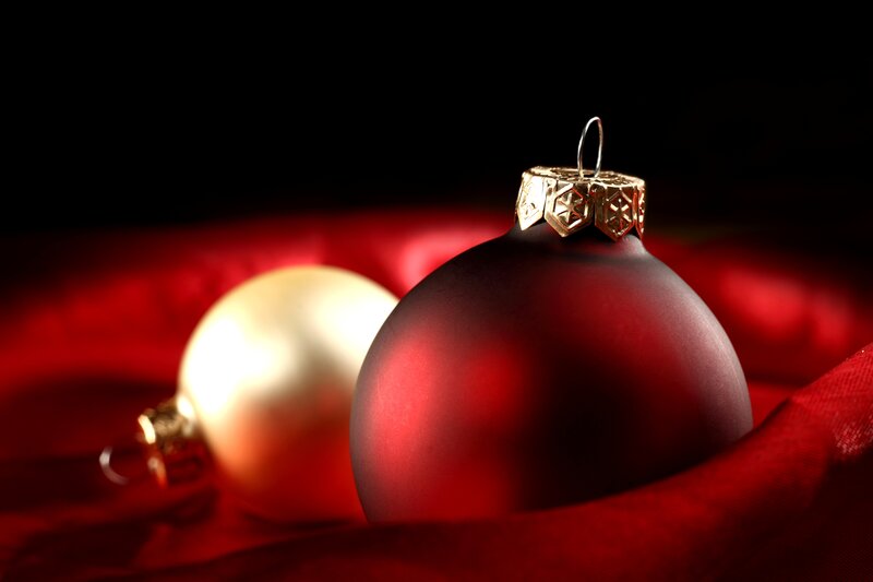 Red and Gold Ornaments — Dramatic, Photograph