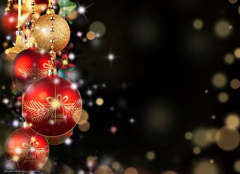 Red and Gold Ornaments — Festive, Night, Photograph, Bow, Bell, Bokeh