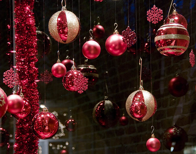 Red and Gold Ornaments — Festive, Night