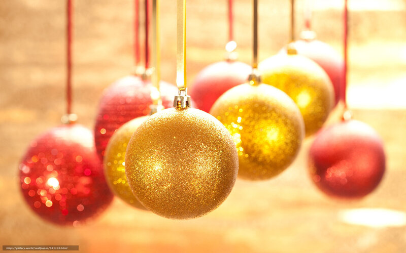 Red and Gold Ornaments — Festive, Photograph, Strings