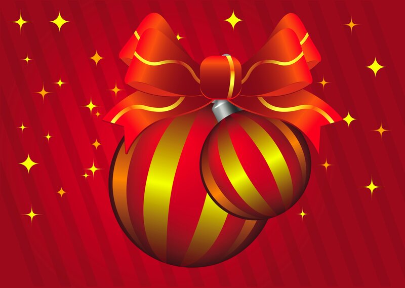 Red and Gold Ornaments — Festive, Vector Art