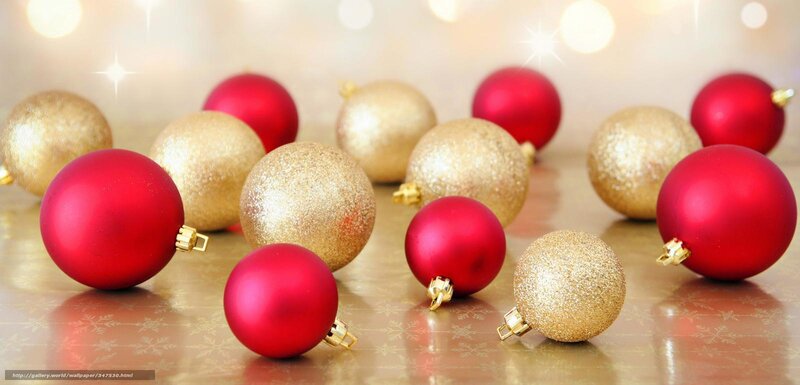 Red and Gold Ornaments — Festive, Winter, Photograph, Snowflakes, Bokeh