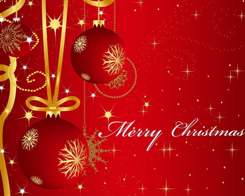 Red and Gold Ornaments — Festive, Winter, Vector Art